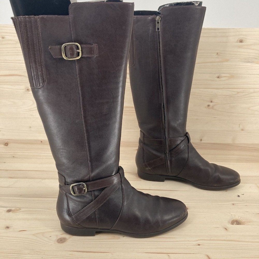Ugg Womens Beryl Brown Leather Tall Knee High Riding Boots Size 9
